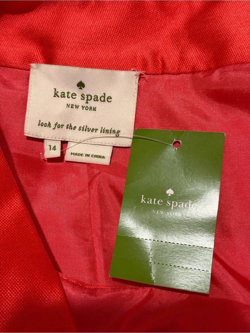 Kate Spade Sleeveless Coral-Red Fit & Flare Mini Dress,NWT,SZ14 - Picture 9 of 14